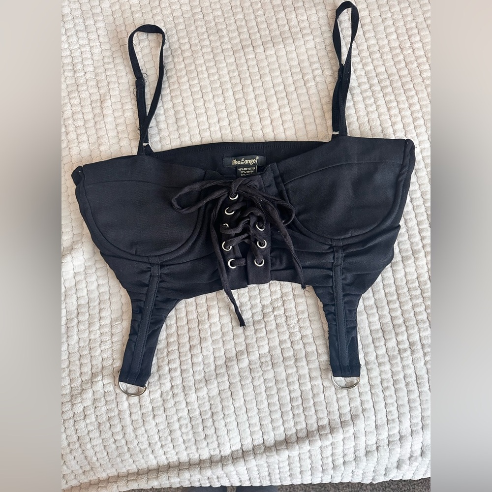 Like an Angel Black Crop Top